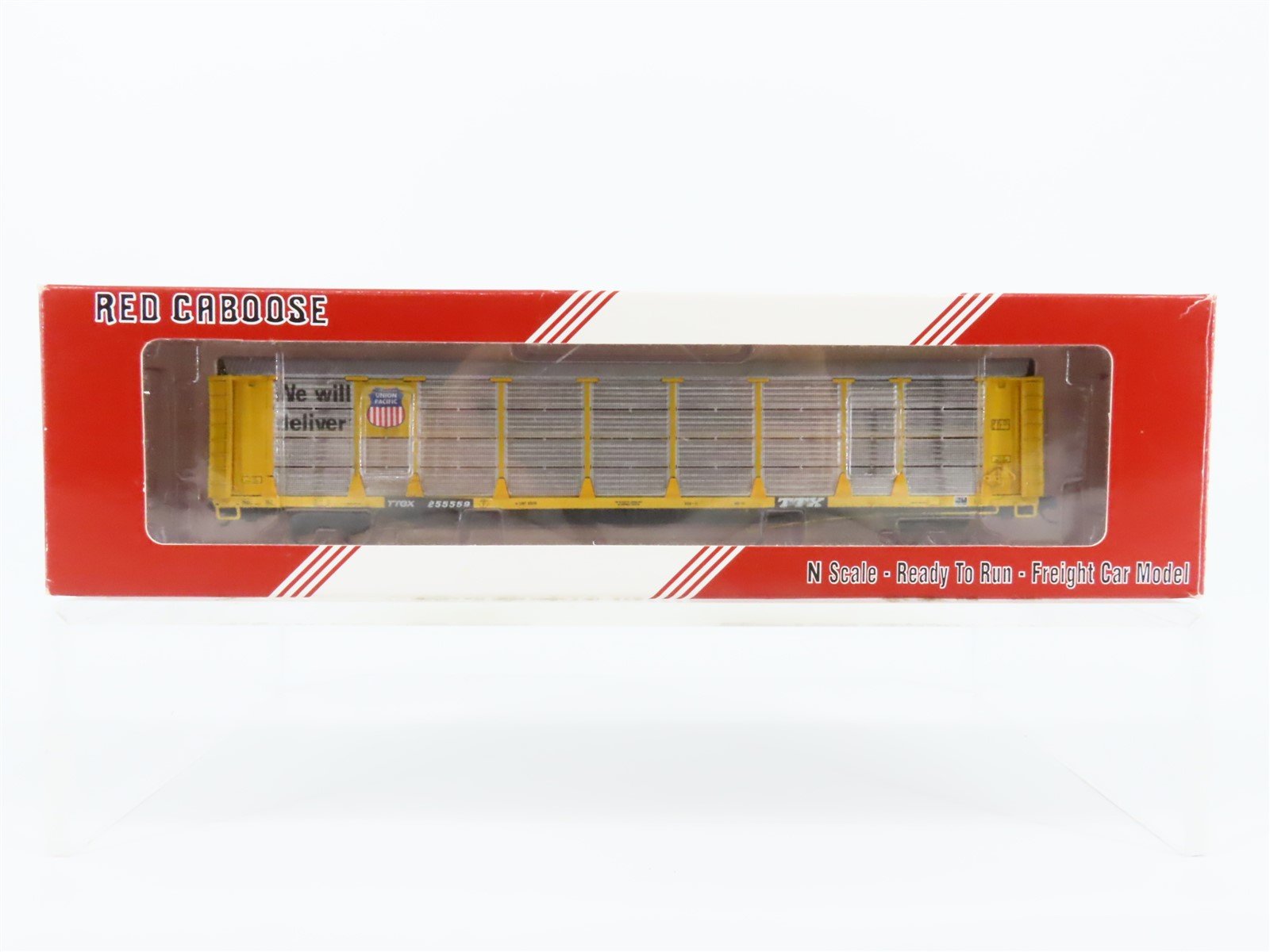 N Scale Red Caboose RM-19131-40 UP Union Pacific Bi-Level Autorack Car #255559