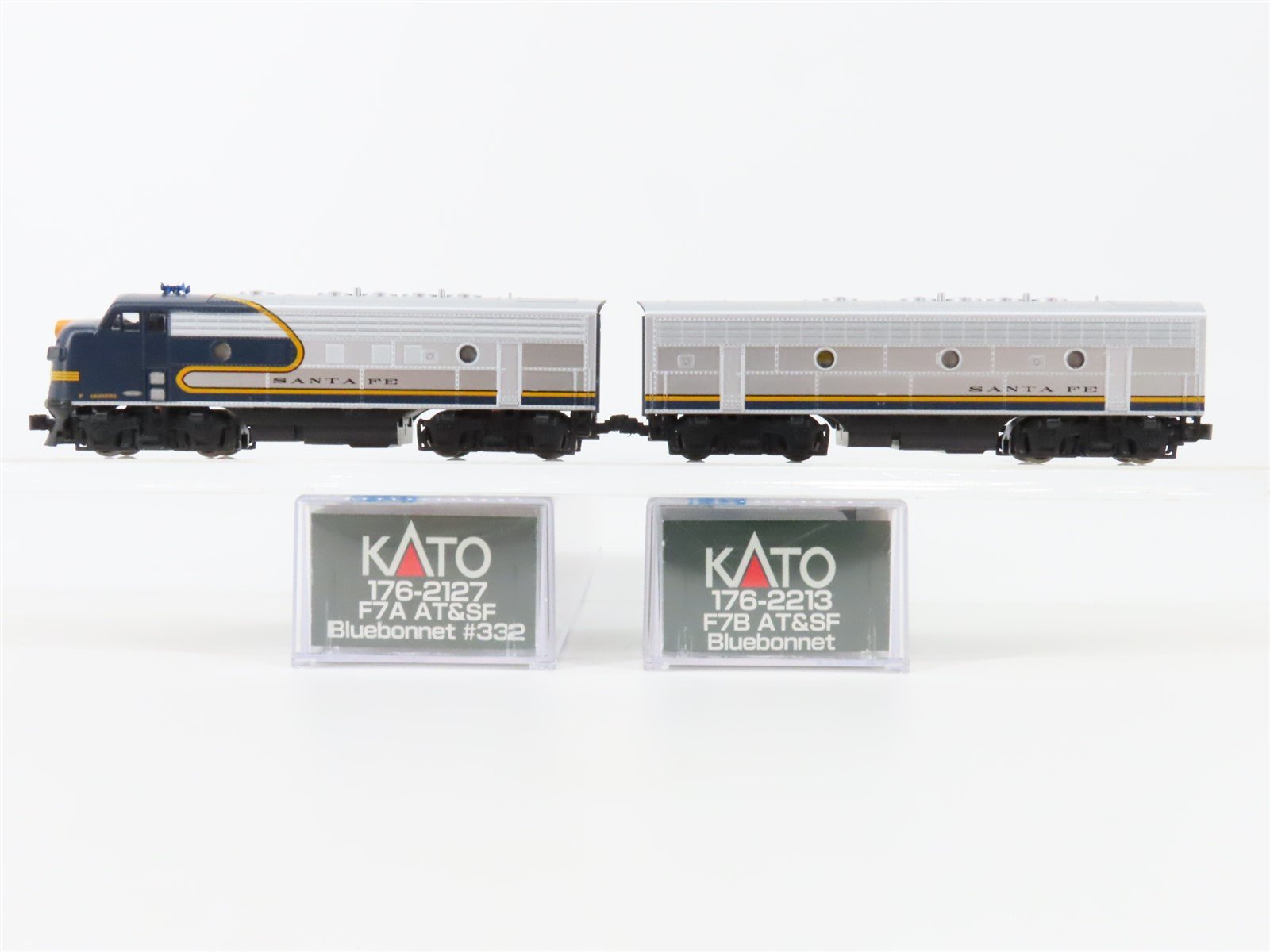 N KATO 176-2127/2213 ATSF Santa Fe "Bluebonnet" F7A/B Diesel Set - DCC ONLY