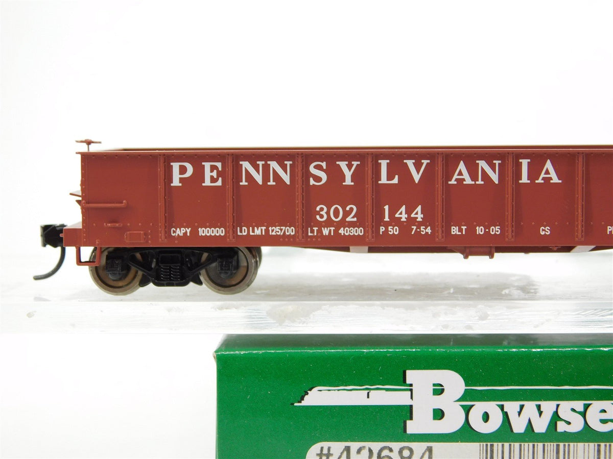 HO Scale Bowser #42684 PRR Pennsylvania 40&#39; Gondola #302144
