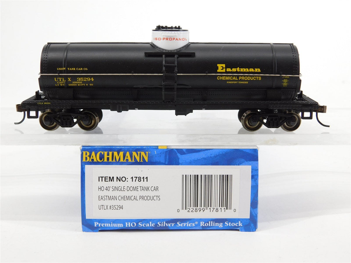 HO Bachmann Silver #17811 UTLX Eastman Chemical 40&#39; Single Dome Tank Car #35294