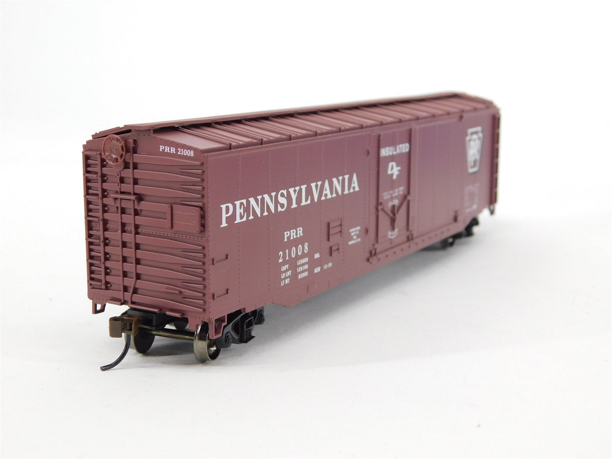 HO Scale Bachmann Silver #18039 PRR Pennsylvania 50&#39; Plug Door Box Car #21008