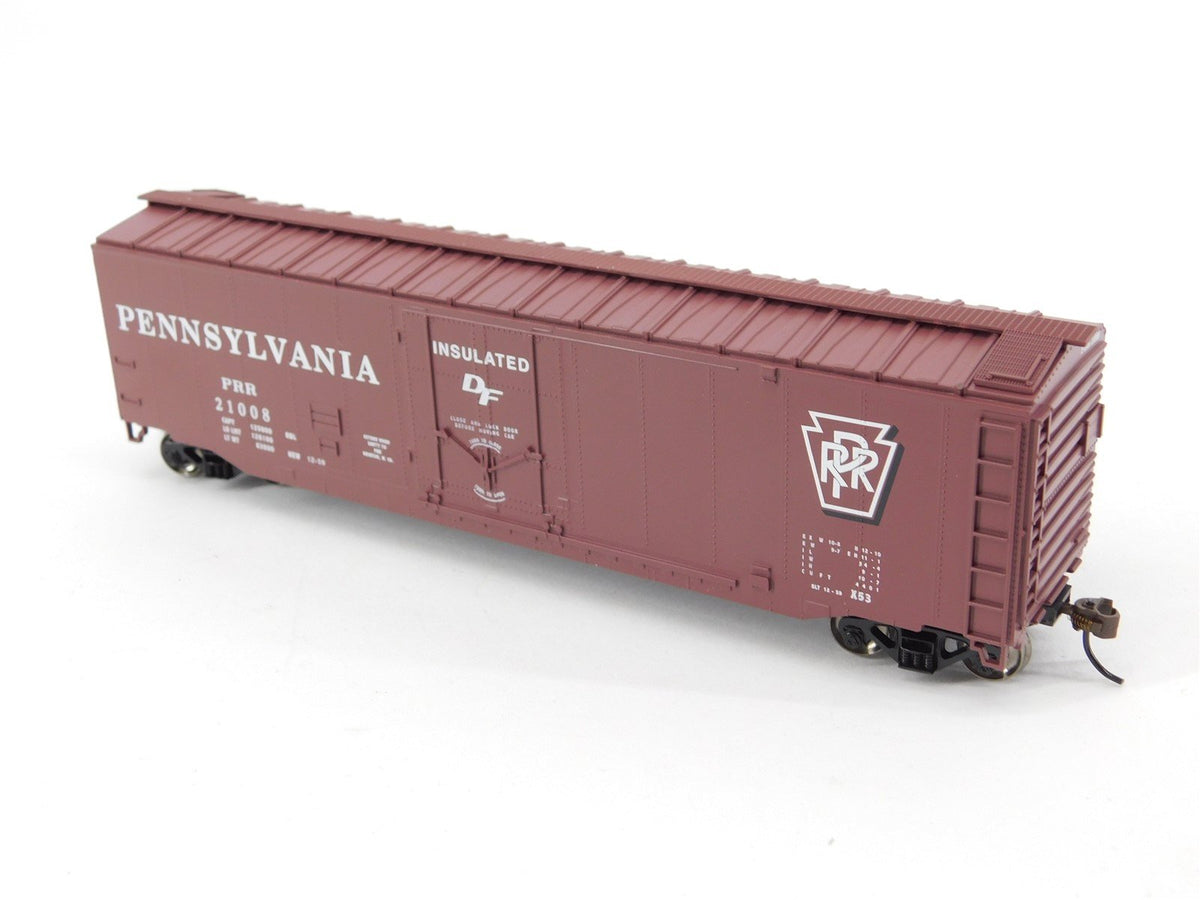 HO Scale Bachmann Silver #18039 PRR Pennsylvania 50&#39; Plug Door Box Car #21008