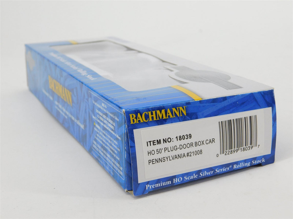 HO Scale Bachmann Silver #18039 PRR Pennsylvania 50&#39; Plug Door Box Car #21008