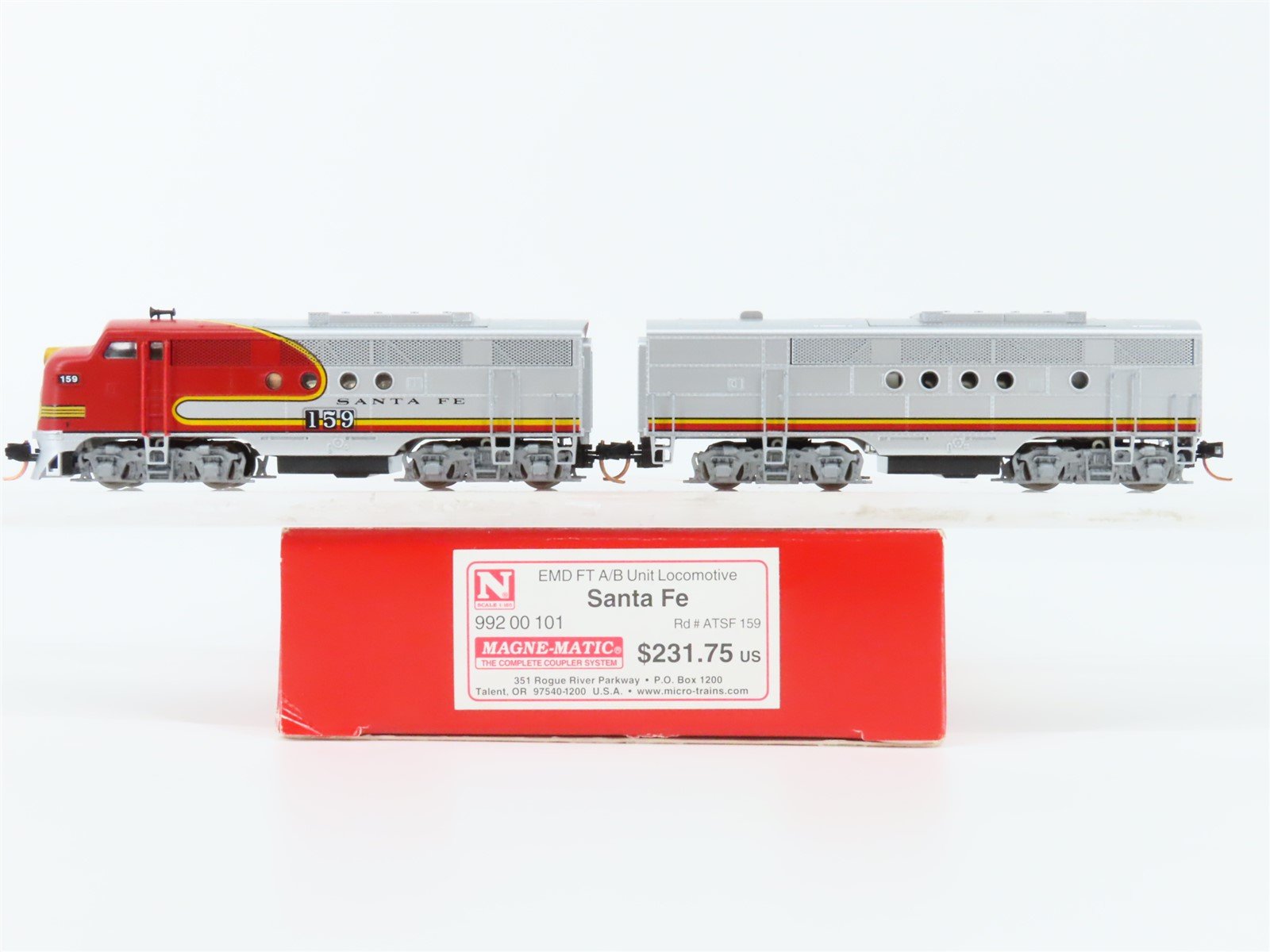 N Micro-Trains MTL 99200101 ATSF "Warbonnet" EMD FTA/B Diesel Set #159 w/DCC