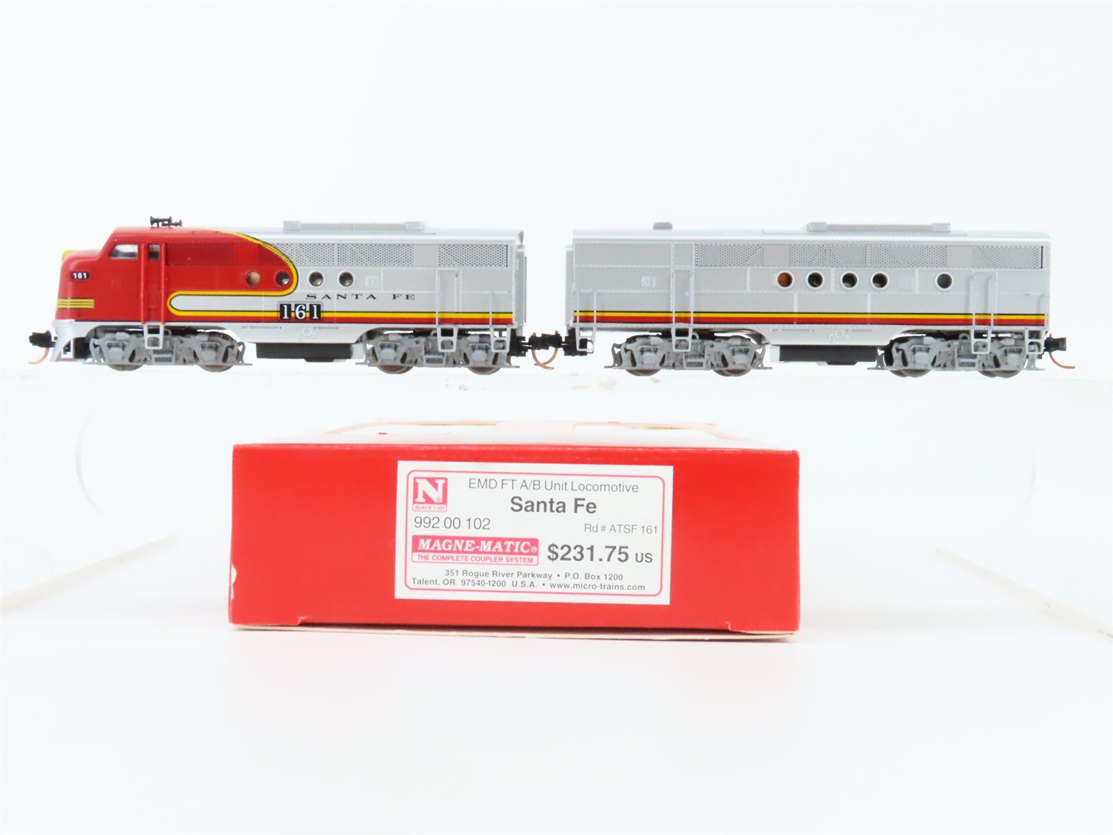 N Micro-Trains MTL 99200102 ATSF "Warbonnet" EMD FTA/B Diesel Set #161 w/DCC
