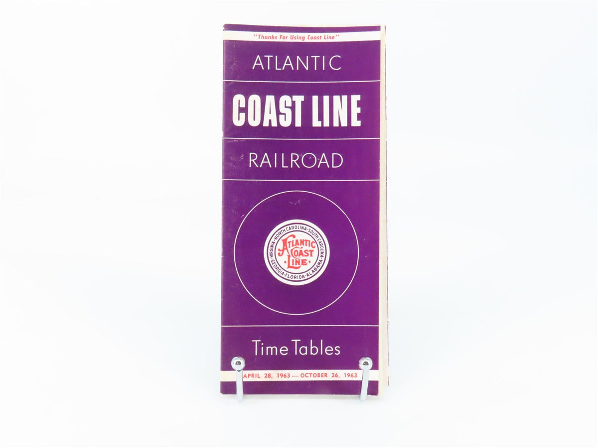 ACL Atlantic Coast Line Railroad Time Tables April 28, 1963 - October 26, 1963