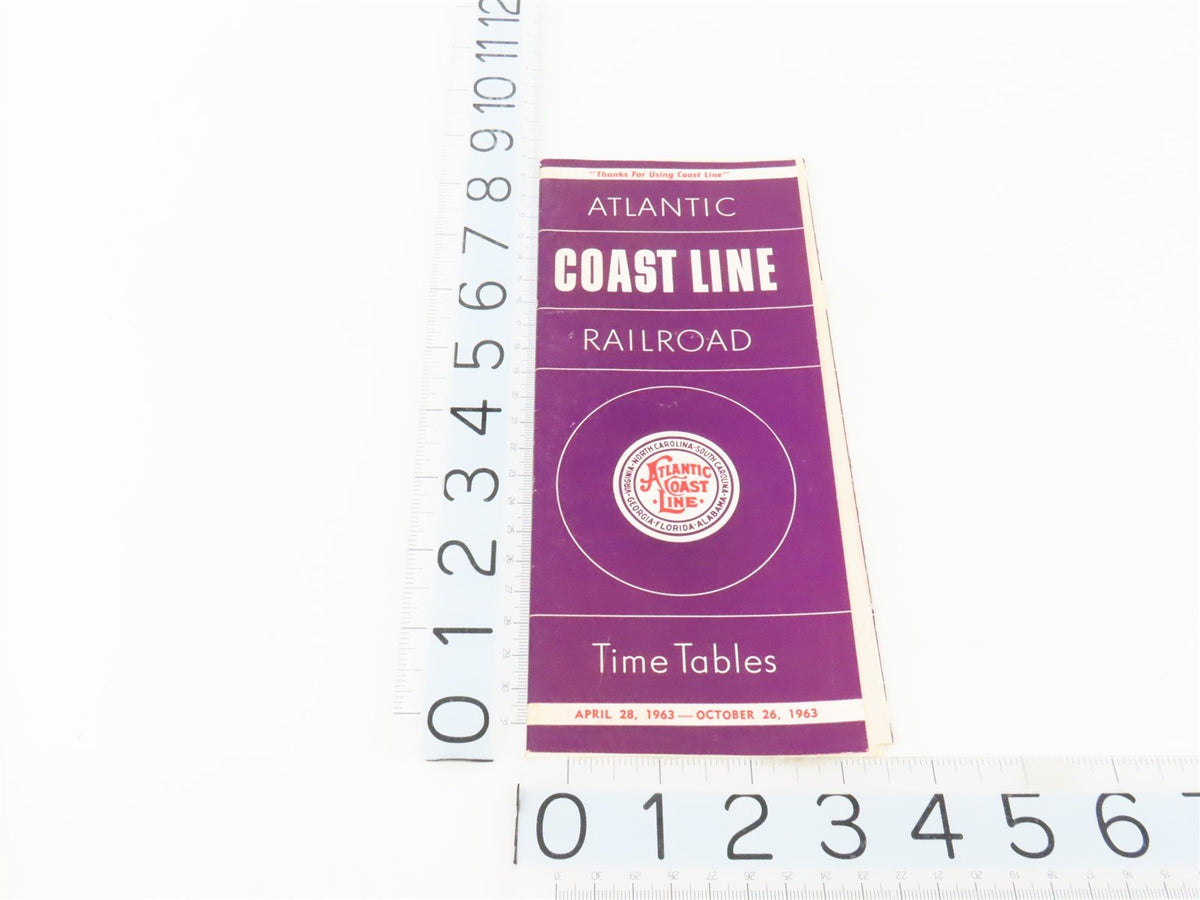 ACL Atlantic Coast Line Railroad Time Tables April 28, 1963 - October 26, 1963