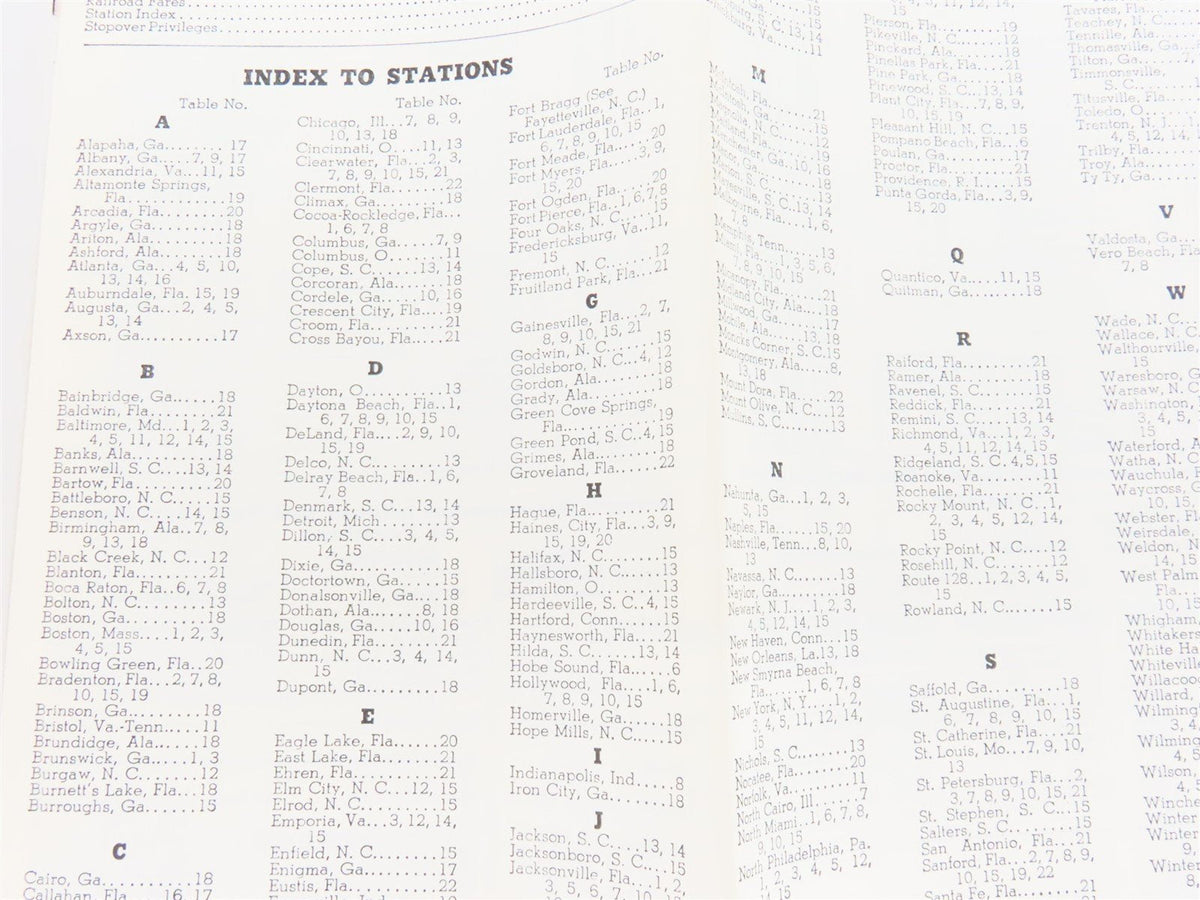 ACL Atlantic Coast Line Railroad Time Tables April 28, 1963 - October 26, 1963