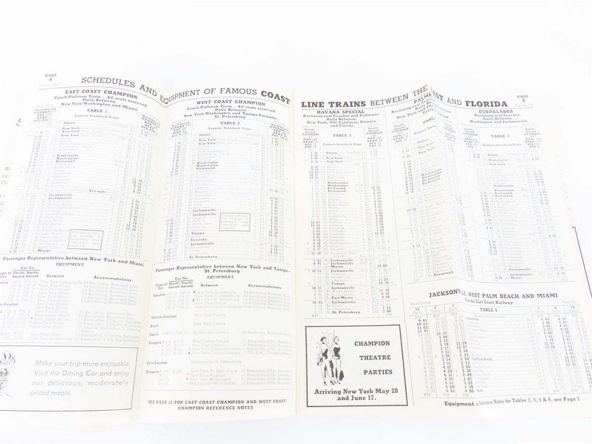 ACL Atlantic Coast Line Railroad Time Tables April 28, 1963 - October 26, 1963