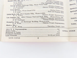 The Alton Railroad Company Time Tables September 29, 1940