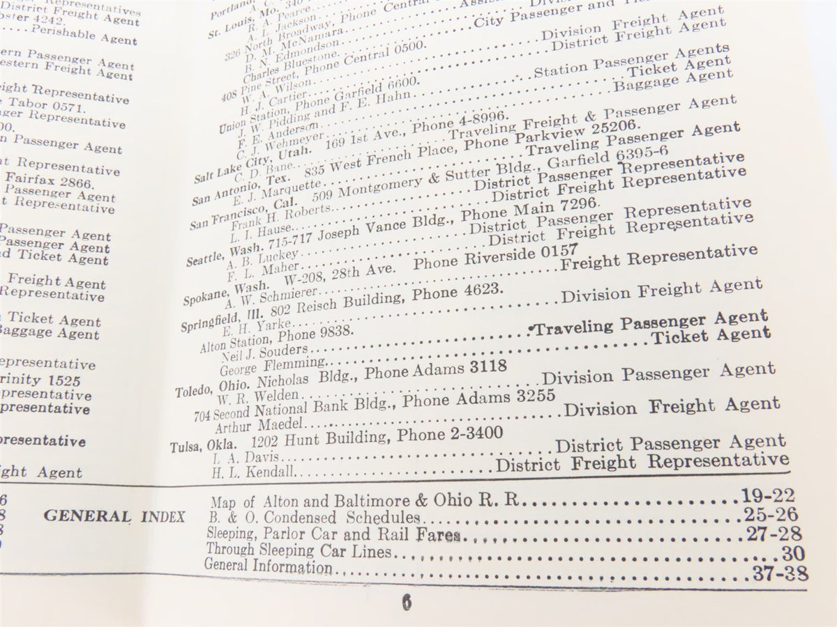 The Alton Railroad Company Time Tables April 27, 1941