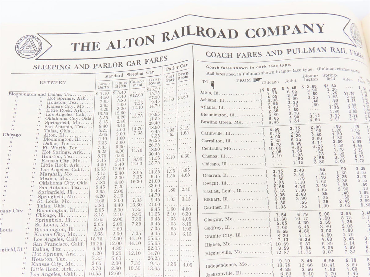 The Alton Railroad Company Time Tables April 27, 1941