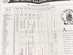 The Alton Railroad Company Time Tables March 29, 1942