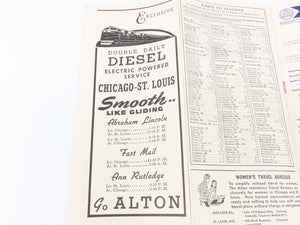 The Alton Railroad Company Time Tables March 29, 1942