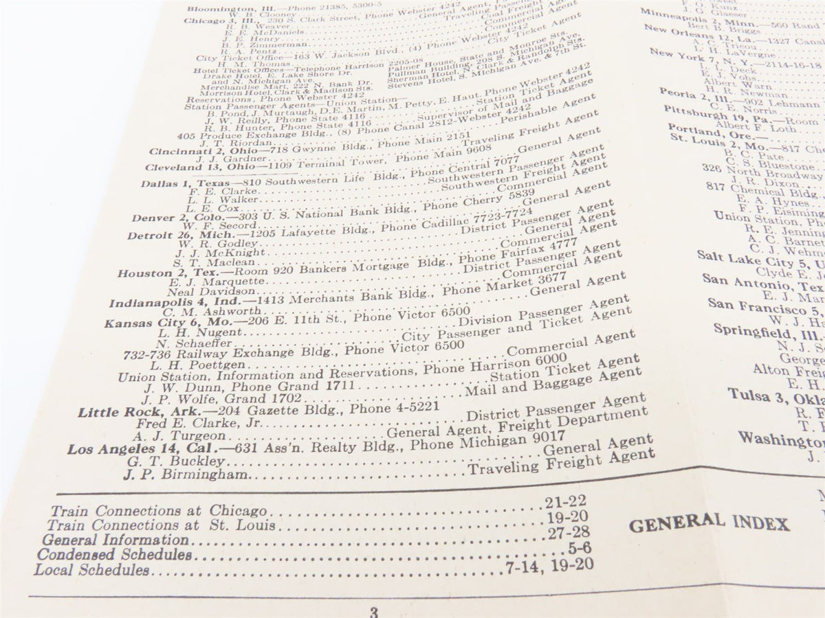 The Alton Railroad Company Time Tables May-June July-Aug. 1946