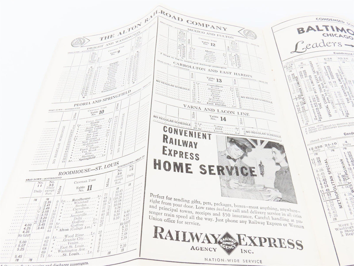 The Alton Railroad Company Time Tables April 28, 1940