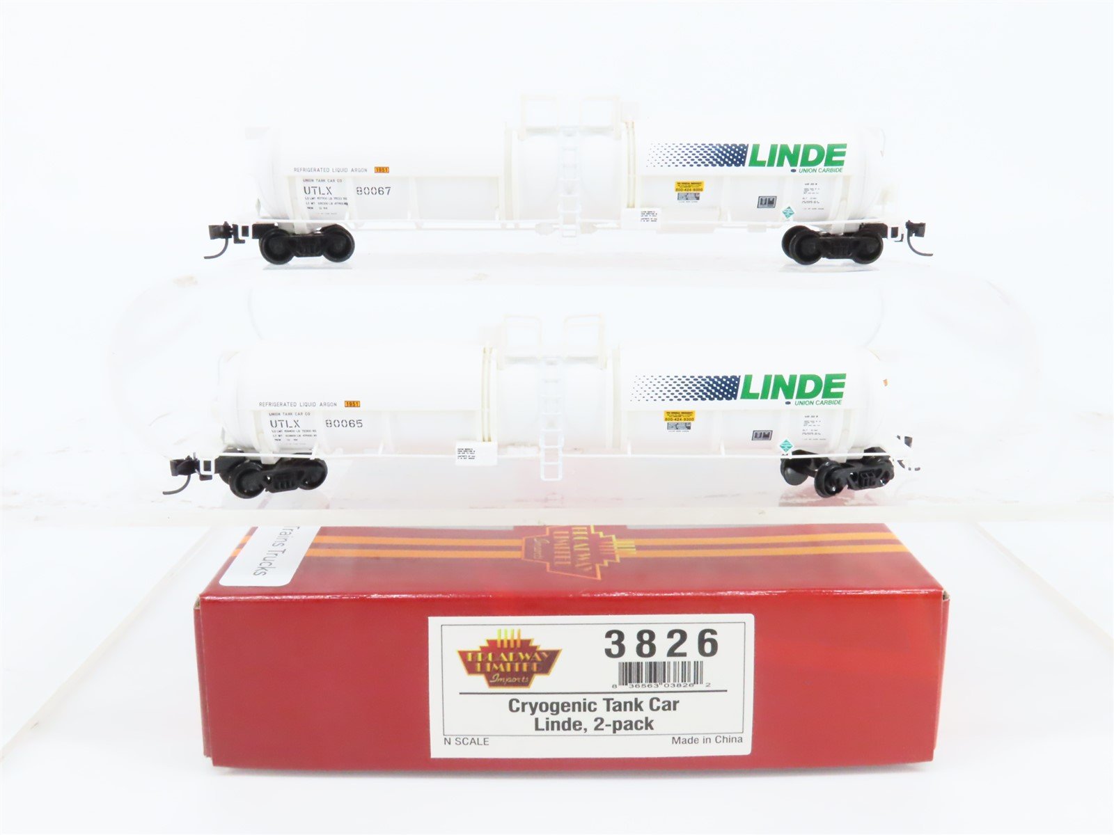 N Broadway Limited BLI 3826 UTLX Linde Union Carbide Cryogenic Tank Cars 2-Pack