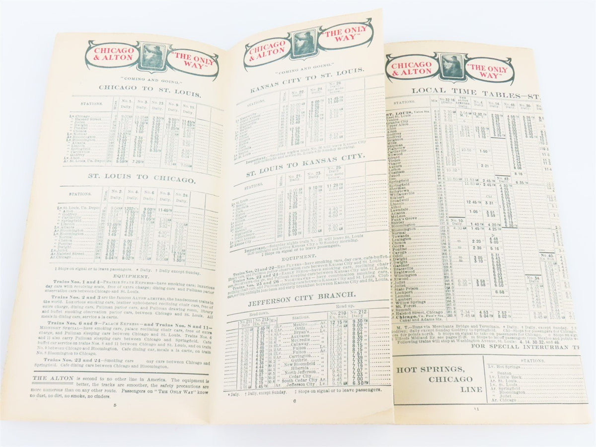 C&amp;A Chicago &amp; Alton Railroad Company Time Tables - December 1906