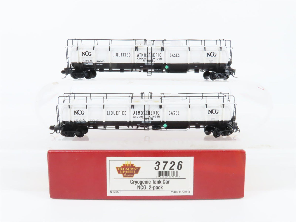 N Broadway Limited BLI 3726 UTLX NCG Cryogenic Tank Cars 2-Pack