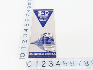 B&O Baltimore & Ohio Railroad Time Tables - April 27, 1941