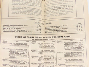 B&O Baltimore & Ohio Railroad System Time Tables - November 12, 1944