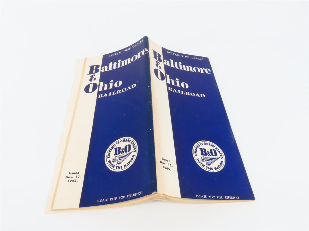 B&amp;O Baltimore &amp; Ohio Railroad System Time Tables - November 12, 1944