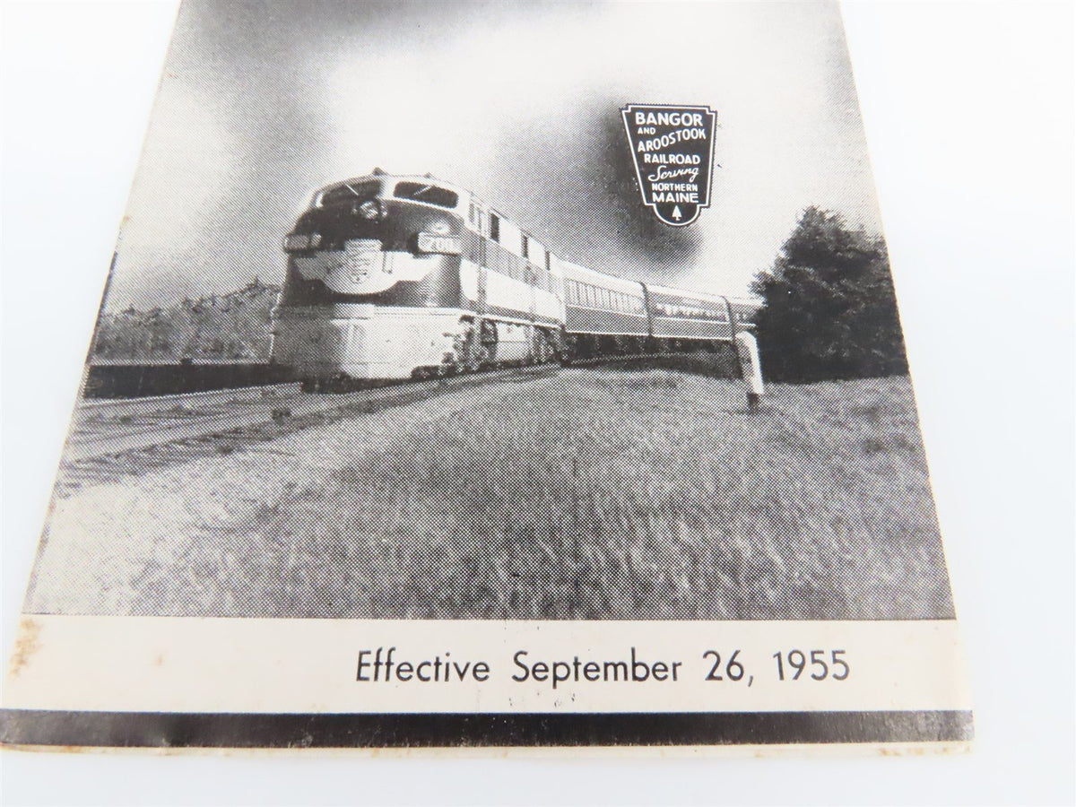 BAR Bangor and Aroostook Time Tables - September 26, 1955