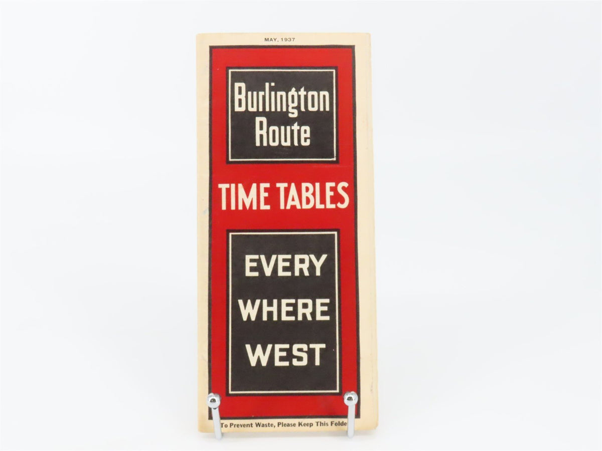 CB&amp;Q Burlington Route Railroad Time Tables - May 1937