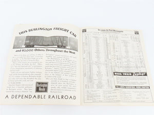 CB&Q Burlington Route Railroad Time Tables - May 1937