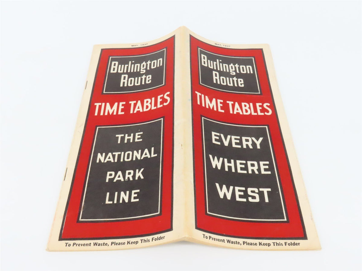 CB&amp;Q Burlington Route Railroad Time Tables - May 1937