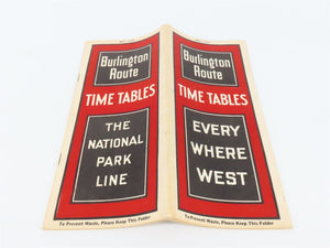 CB&Q Burlington Route Railroad Time Tables - May 1937