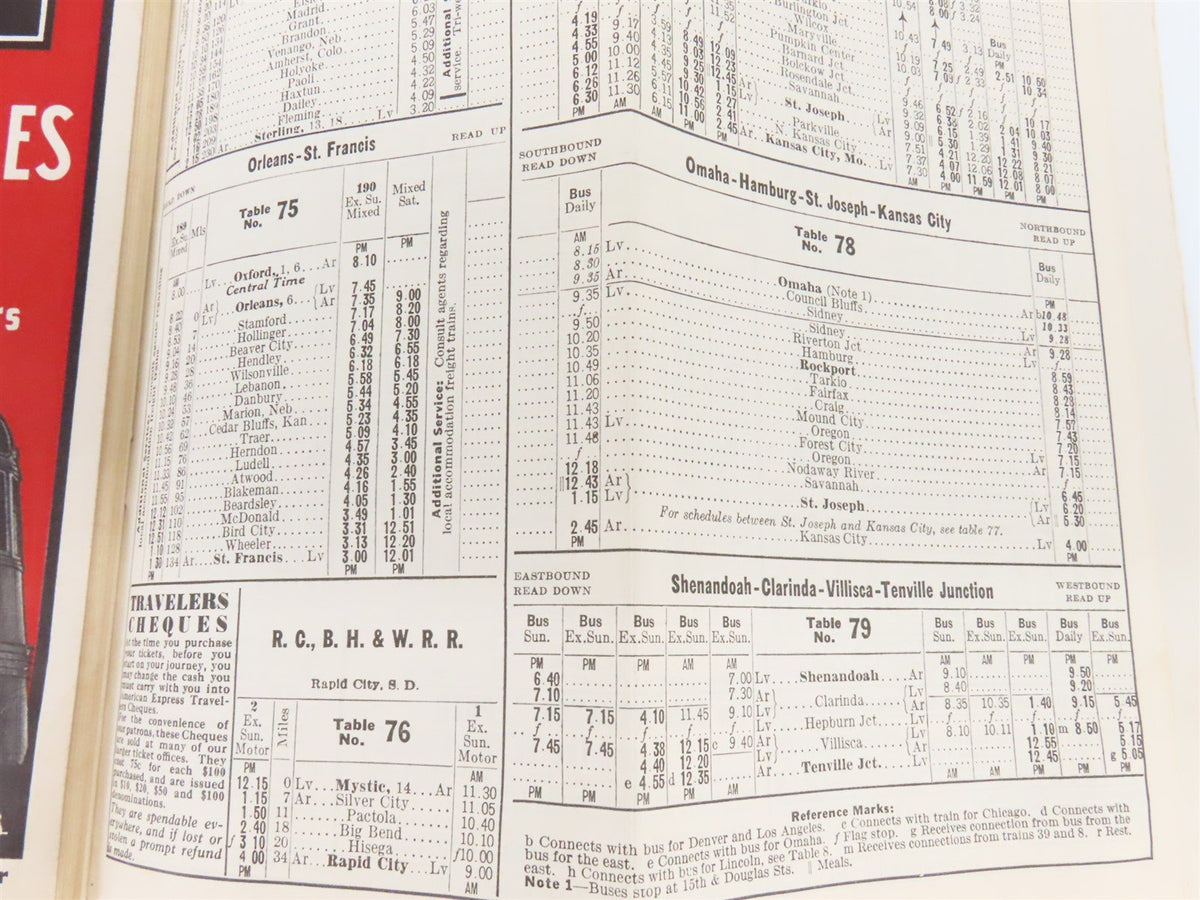 CB&amp;Q Burlington Route Railroad Time Tables - January-February, 1942