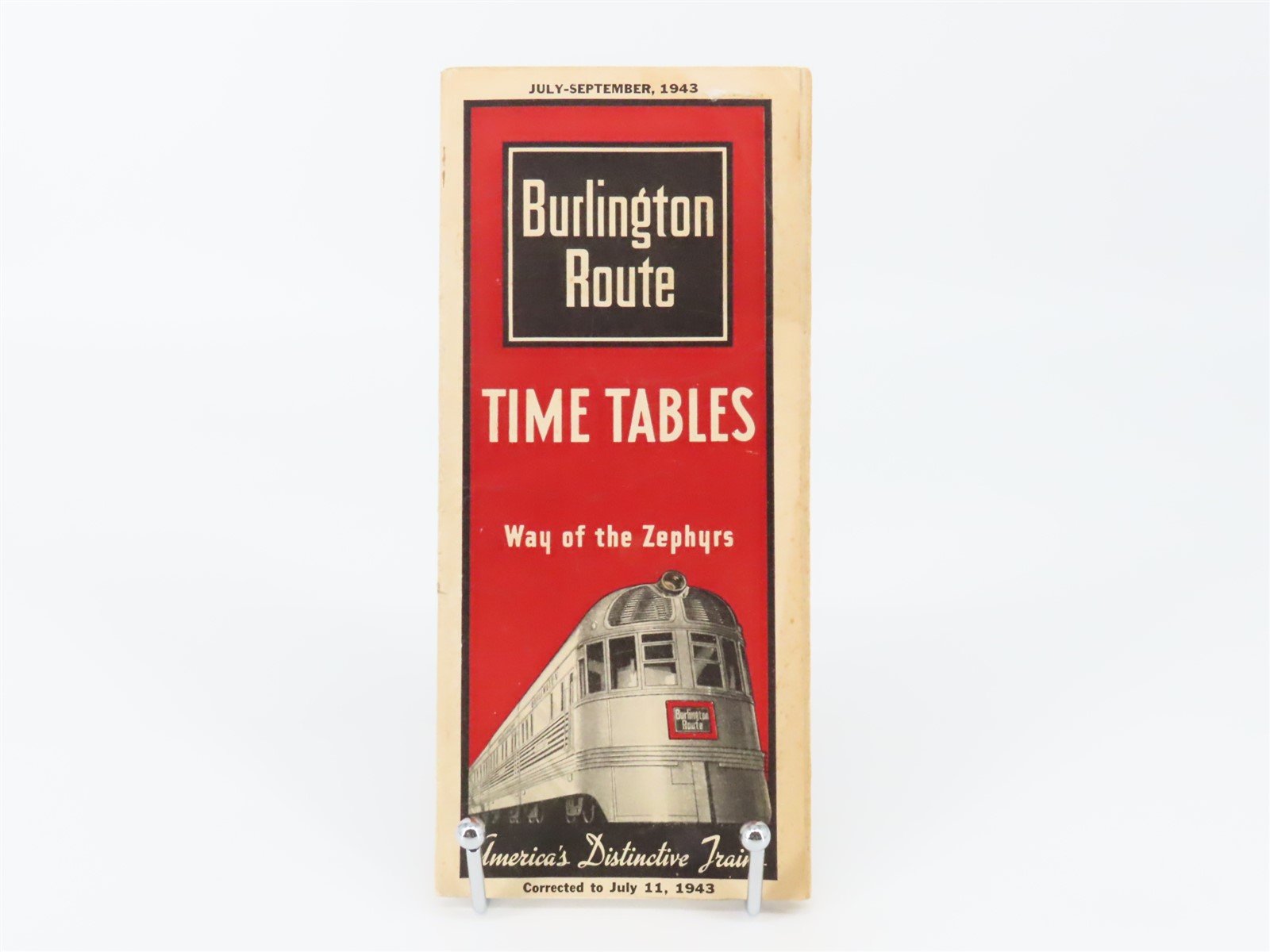 CB&Q Burlington Route Railroad Time Tables - July-September, 1943