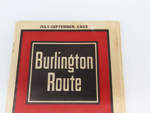 CB&Q Burlington Route Railroad Time Tables - July-September, 1943