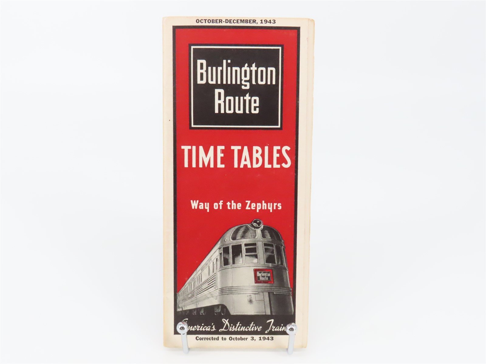 CB&Q Burlington Route Railroad Time Tables - October-December, 1943