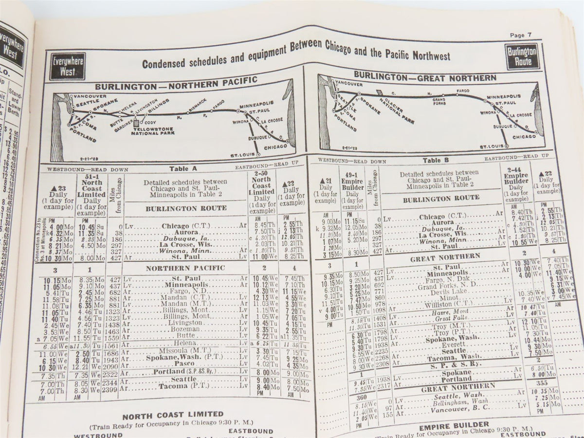 CB&amp;Q Burlington Route Railroad Time Tables - October-December, 1943