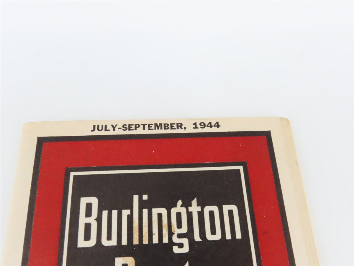 CB&amp;Q Burlington Route Railroad Time Tables - July-September, 1944