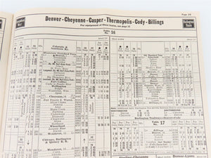 CB&Q Burlington Route Railroad Time Tables - July-September, 1944