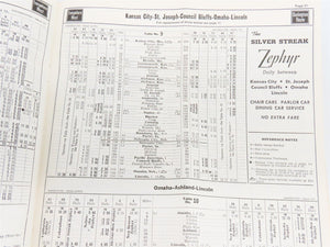 CB&Q Burlington Route Railroad Time Tables - November, 1956 - April, 1957