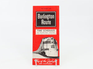 CB&Q Burlington Route Railroad Time Schedules Of Principal Trains May-Oct. 1963
