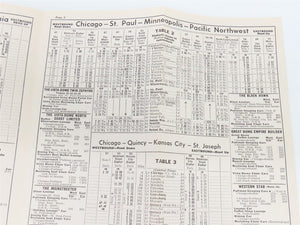 CB&Q Burlington Route Railroad Time Schedules Of Principal Trains May-Oct. 1963