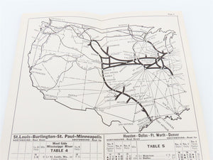 CB&Q Burlington Route Railroad Time Schedules Of Principal Trains May-Oct. 1963