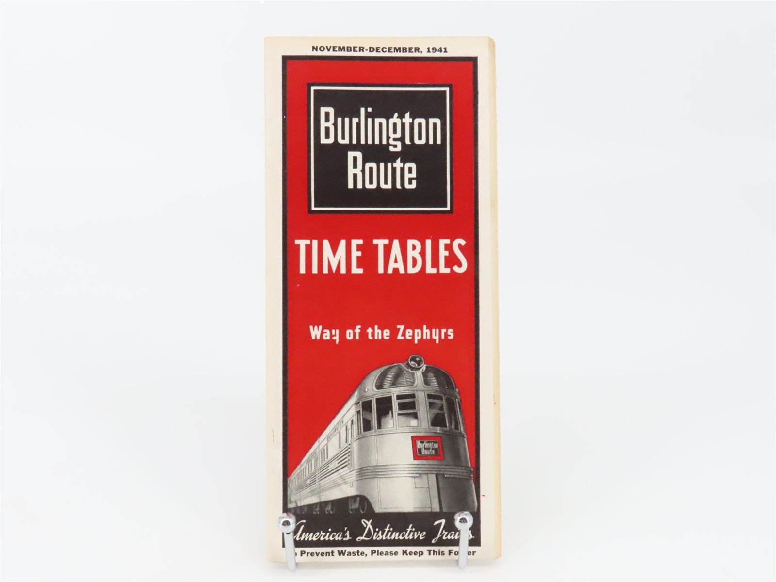 CB&Q Burlington Route Railroad Time Tables - November-December, 1941