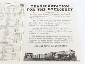 CB&Q Burlington Route Railroad Time Tables - November-December, 1941