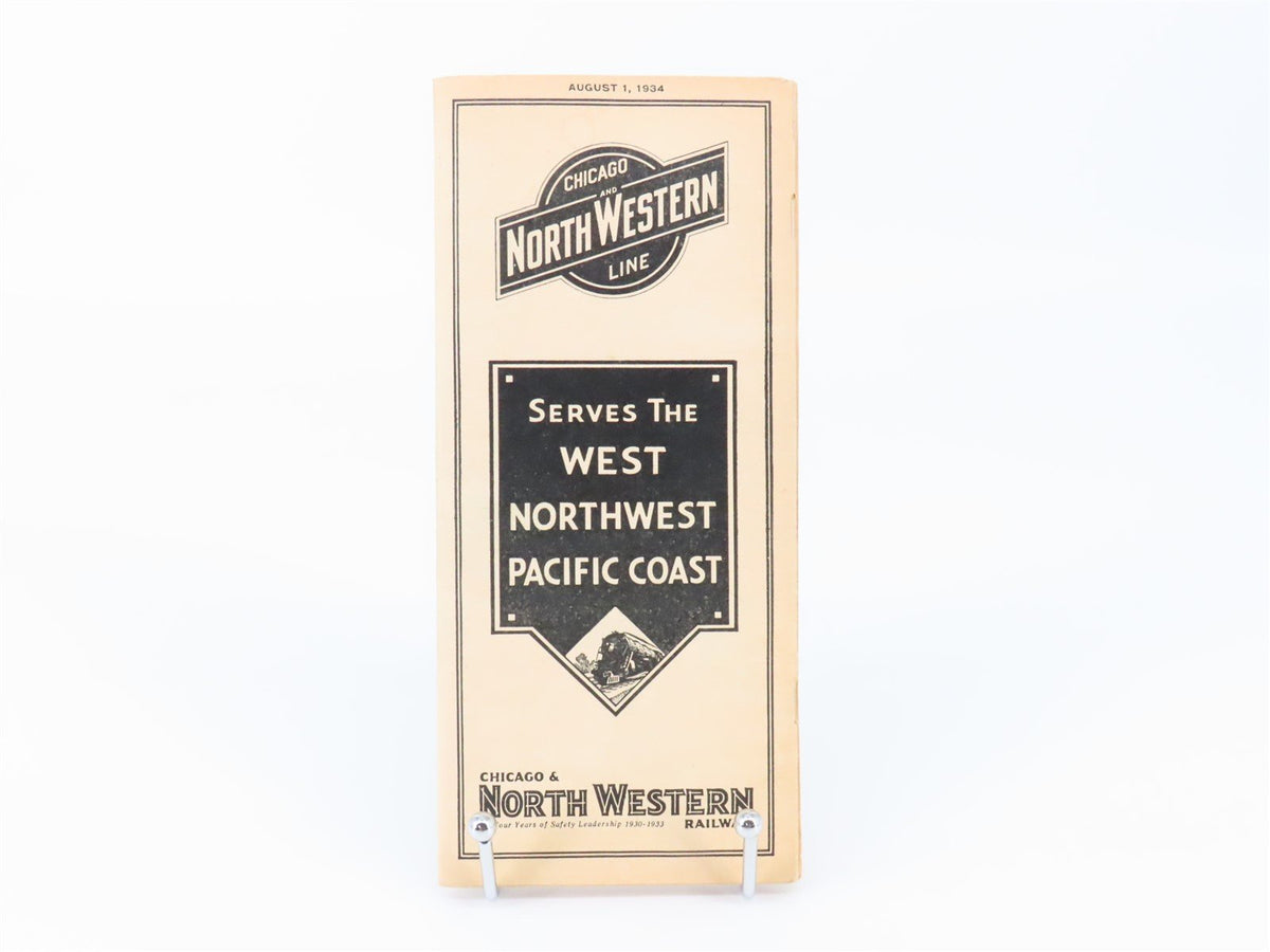 CNW Chicago &amp; North Western Line Time Tables - August 1, 1934