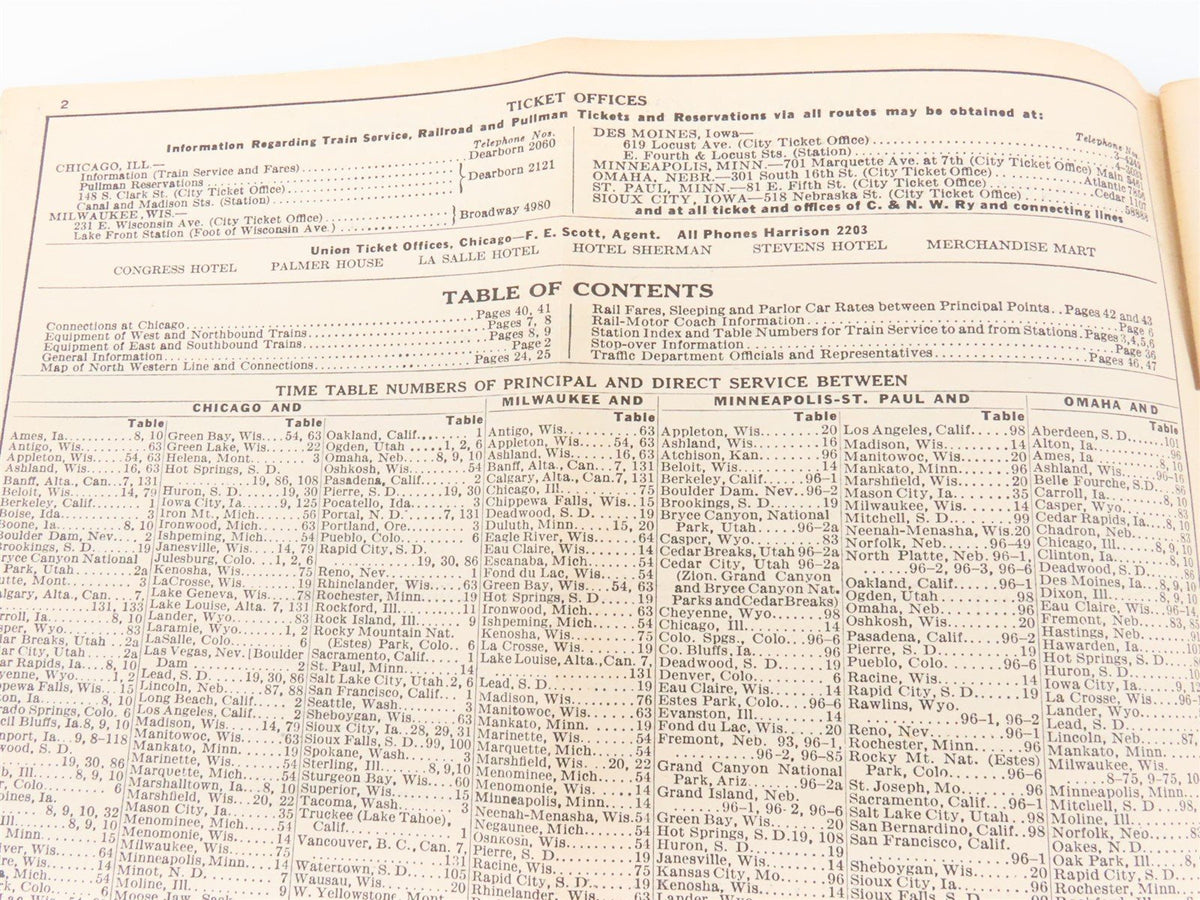 CNW Chicago &amp; North Western Line Time Tables - September 30, 1934