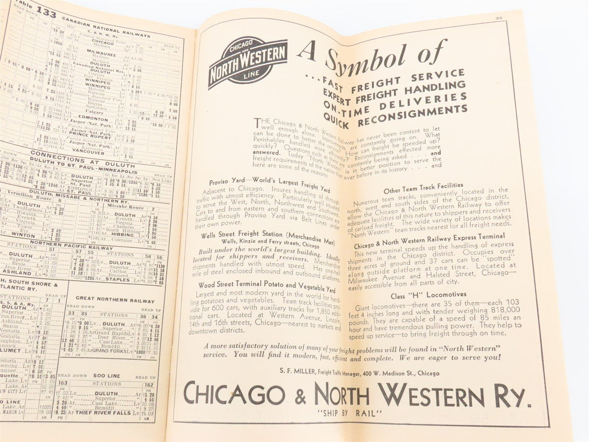 CNW Chicago &amp; North Western Line Time Tables - September 30, 1934