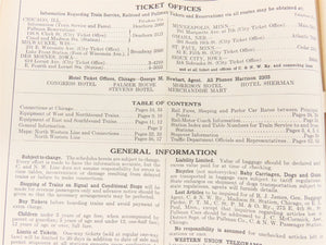 CNW Chicago & North Western Line Time Tables - July 8, 1937