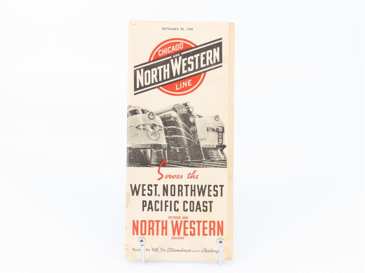 CNW Chicago &amp; North Western Line Time Tables - September 29, 1940