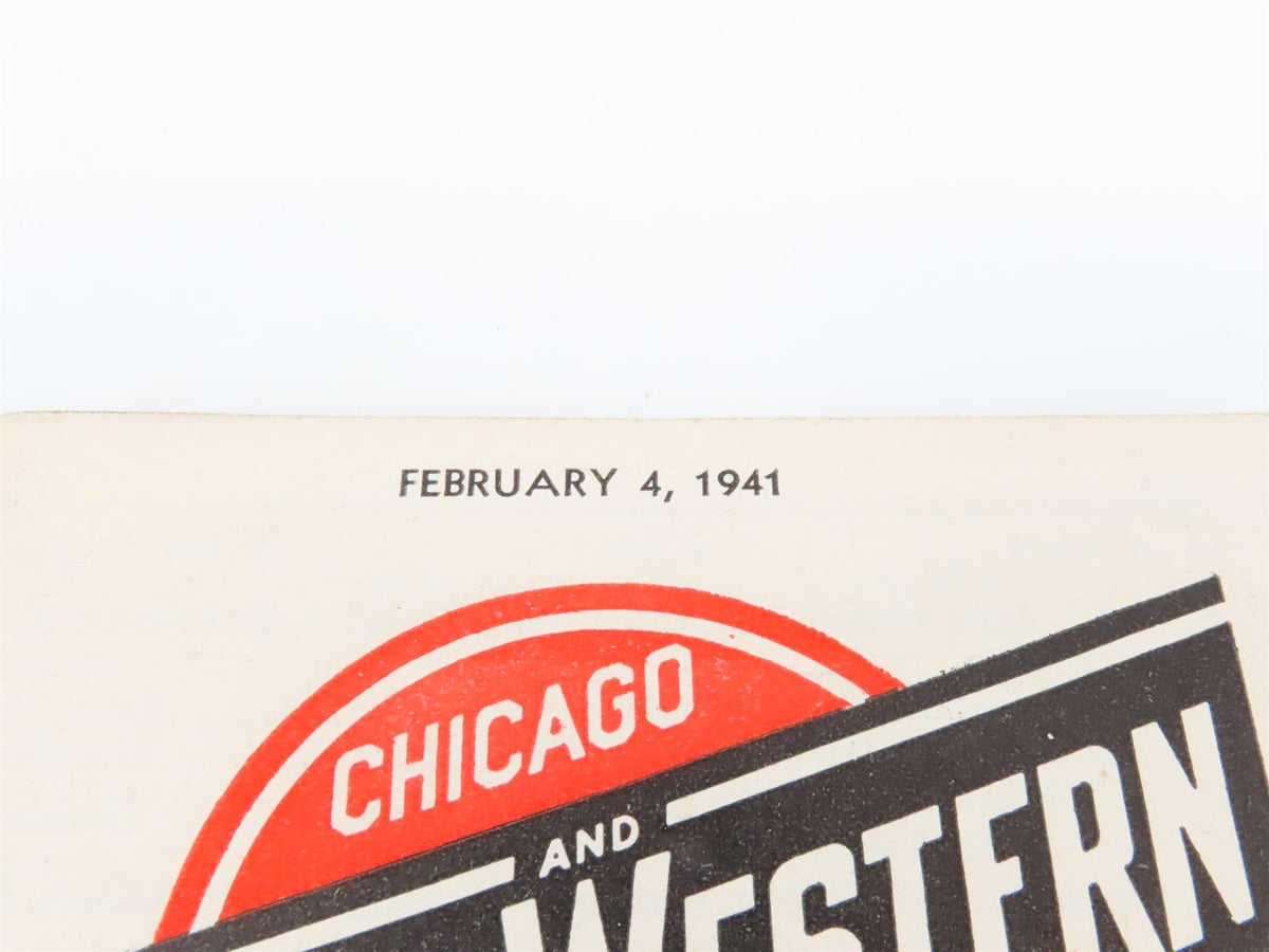 CNW Chicago &amp; North Western Line Time Tables - February 4, 1941